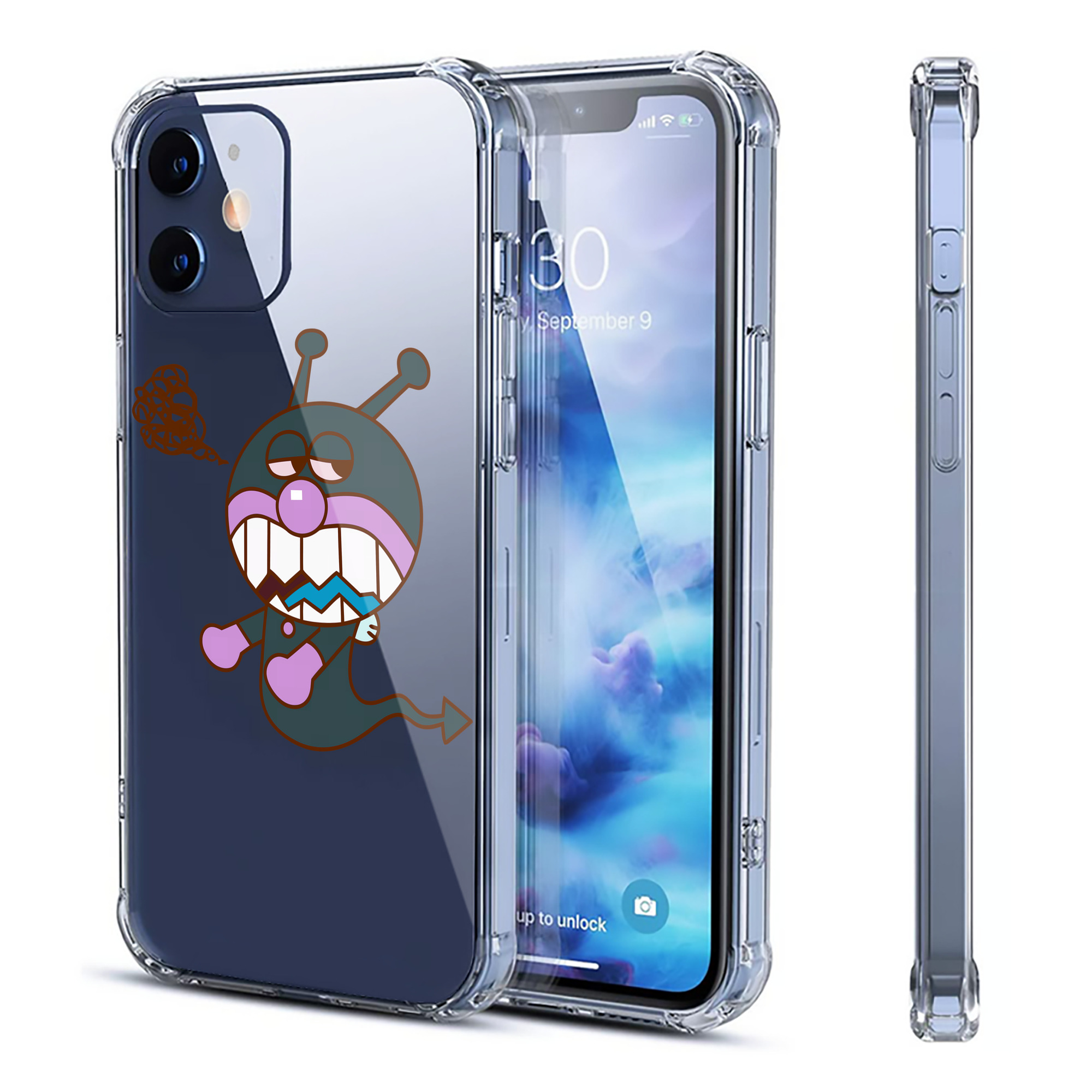 （画像用） アンパンマン Anpanman 【iPhone 12シリーズ対応】透明スマホケース（クリアソフトケース）